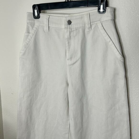 BP. High Waist Straight Leg Cotton Pants In White Size 2 NWOT - Picture 3 of 10